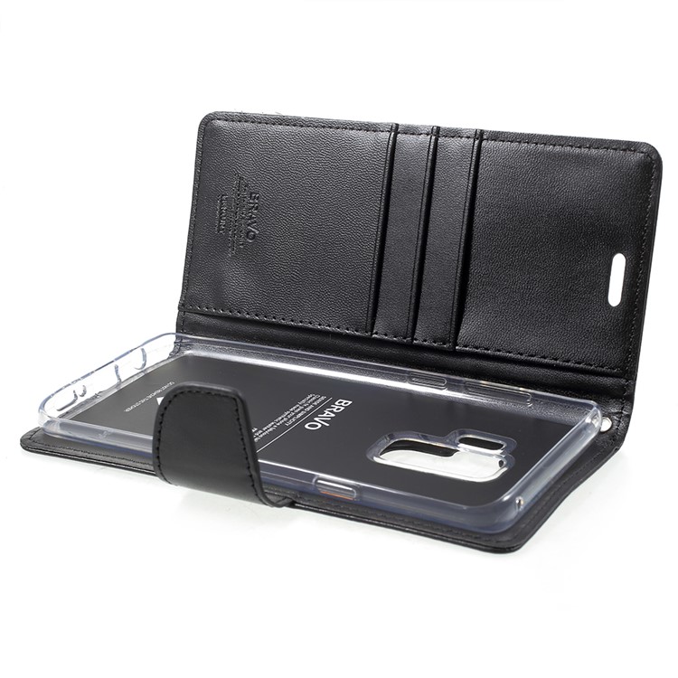 MERCURY GOOSPERY Bravo Diary Wallet Leather Shell for Samsung Galaxy S9 Plus - Black-5