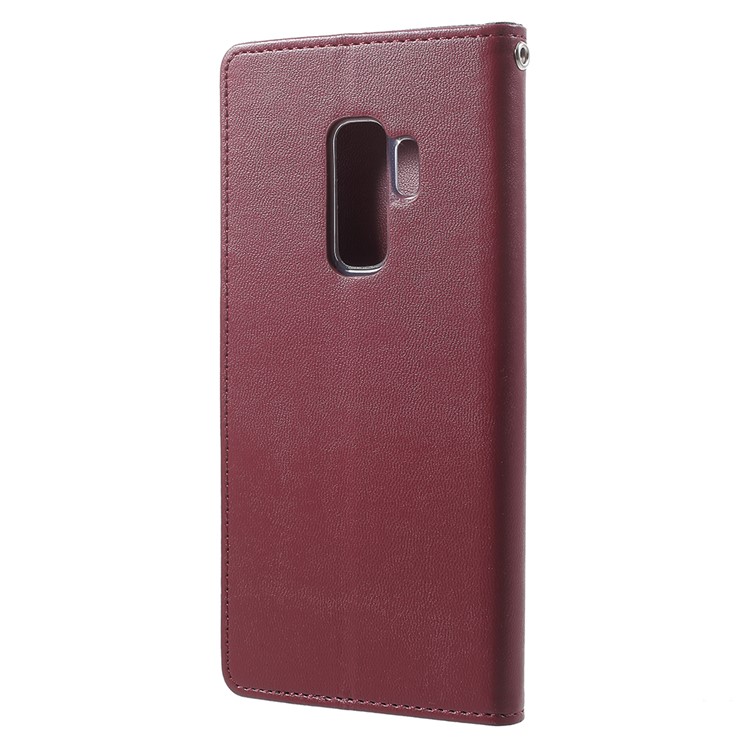 MERCURY GOOSPERY Bravo Diary Wallet Leather Case with Stand for Samsung Galaxy S9 Plus - Wine Red-3