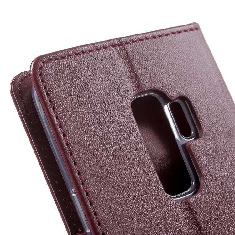 MERCURY GOOSPERY Bravo Diary Wallet Leather Case with Stand for Samsung Galaxy S9 Plus - Wine Red-8
