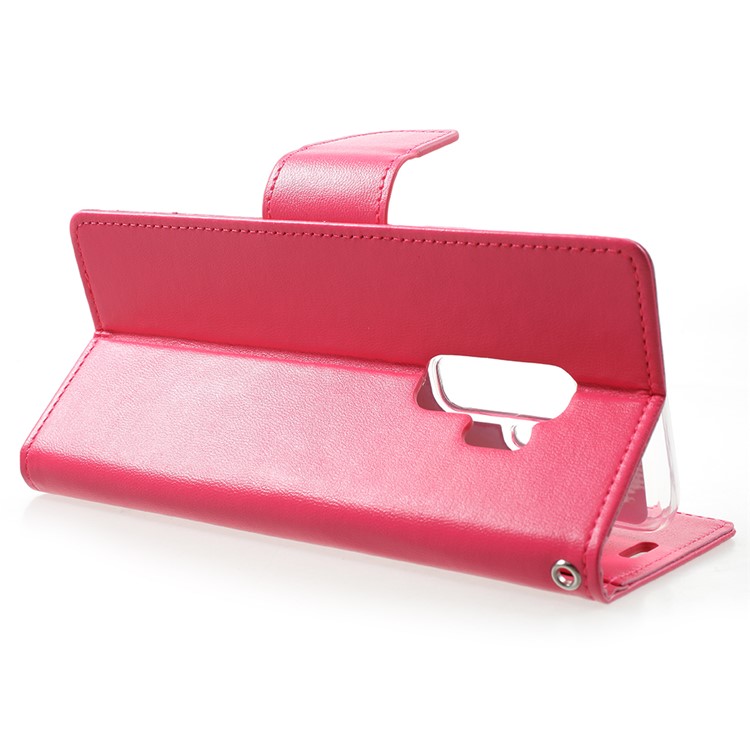 MERCURY GOOSPERY Bravo Diary PU Leather Wallet Stand Mobile Cover Shell for Samsung Galaxy S9 Plus - Rose-4