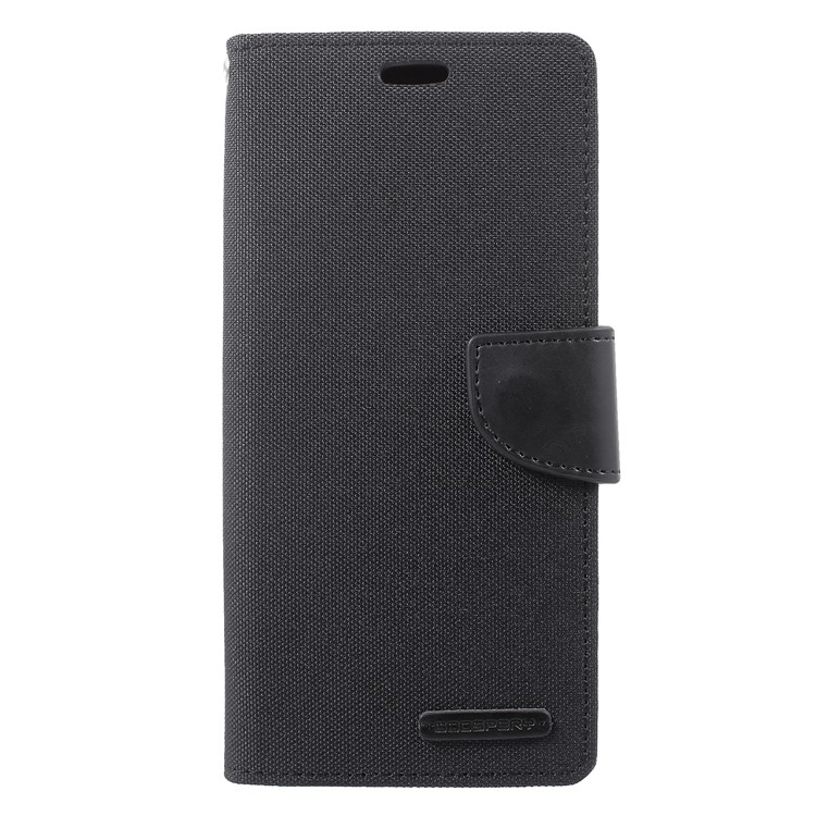 MERCURY GOOSPERY Canvas Diary Stand Leather Wallet Case for Samsung Galaxy S9 Plus - Black-2