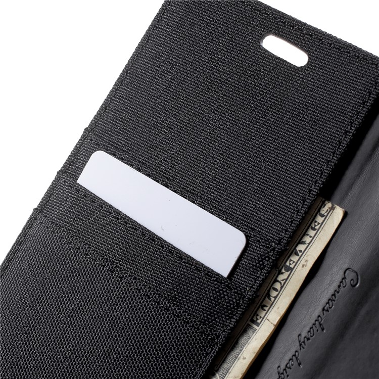 MERCURY GOOSPERY Canvas Diary Stand Leather Wallet Case for Samsung Galaxy S9 Plus - Black-6