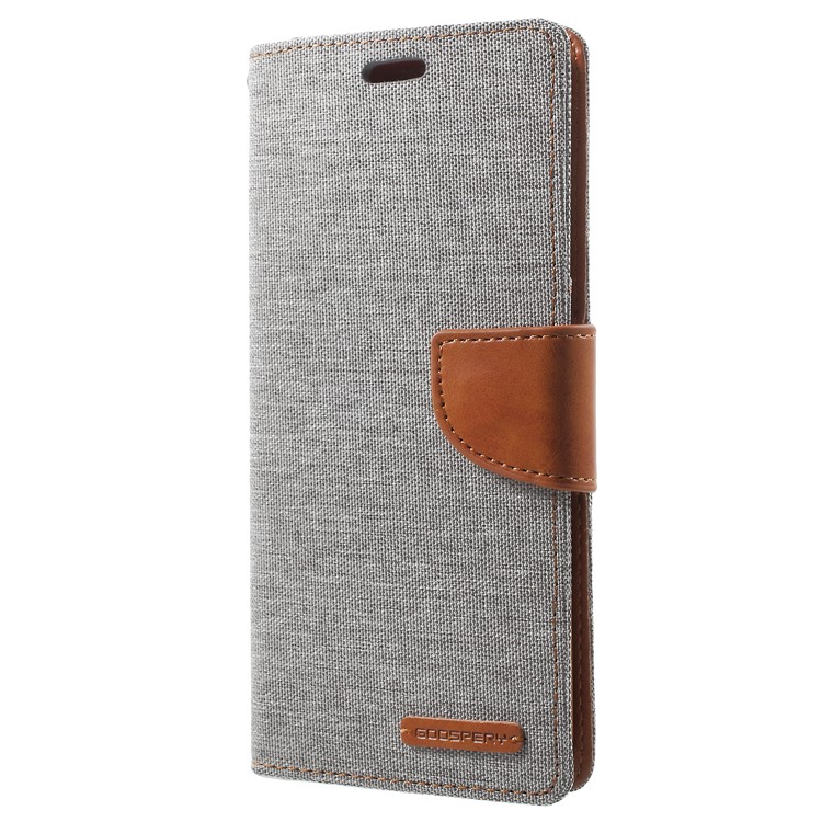 MERCURY GOOSPERY Canvas Diary Stand Leather Wallet Cover for Samsung Galaxy S9 Plus G965 - Grey-2