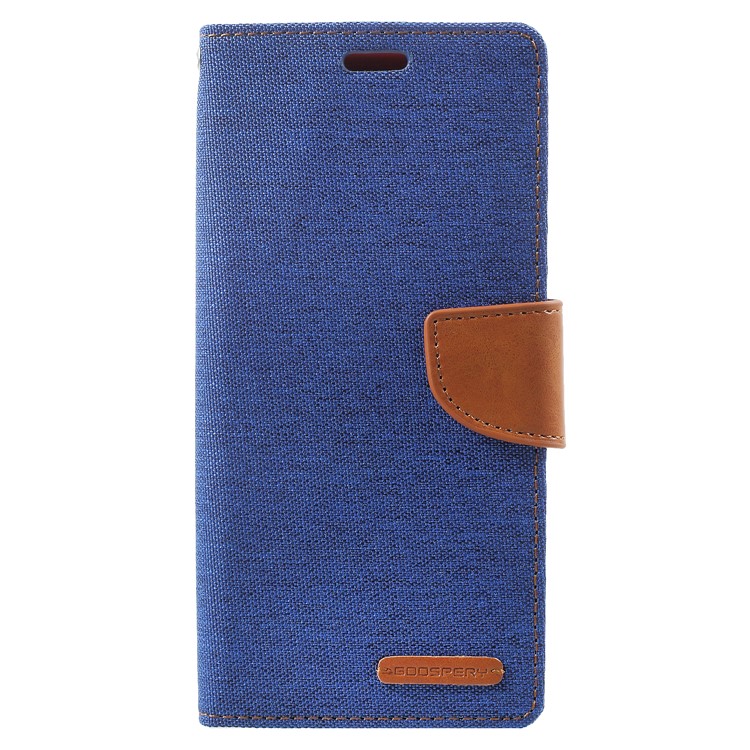 MERCURY GOOSPERY Canvas Diary Stand Leather Wallet Mobile Phone Case for Samsung Galaxy S9 Plus - Baby Blue-1