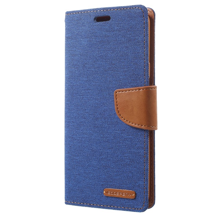 MERCURY GOOSPERY Canvas Diary Stand Leather Wallet Mobile Phone Case for Samsung Galaxy S9 Plus - Baby Blue-2