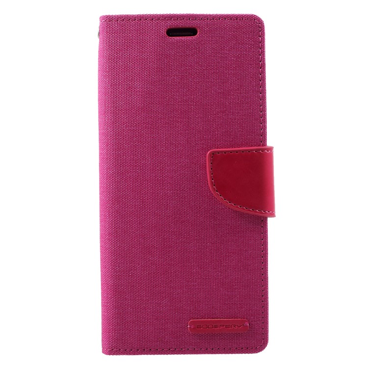 MERCURY GOOSPERY Canvas Diary Stand Magnetic Leather Wallet Cover for Samsung Galaxy S9 Plus G965 - Rose-3