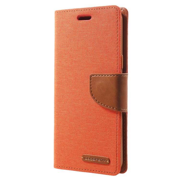 MERCURY GOOSPERY for Samsung Galaxy S9 Canvas Diary Stand Leather Wallet Case - Orange-2