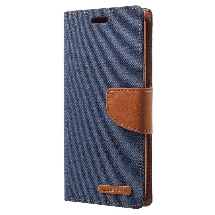 MERCURY GOOSPERY for Samsung Galaxy S9 Canvas Diary Stand Leather Wallet Casing - Dark Blue-2