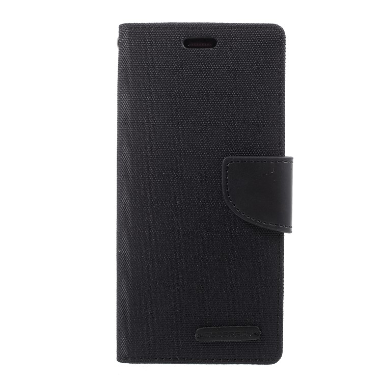 MERCURY GOOSPERY Canvas Diary Stand Leather Wallet Cover for Samsung Galaxy S9 - Black-2