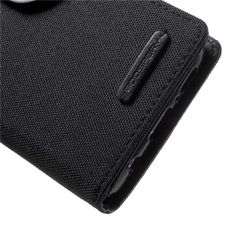 MERCURY GOOSPERY Canvas Diary Stand Leather Wallet Cover for Samsung Galaxy S9 - Black-8