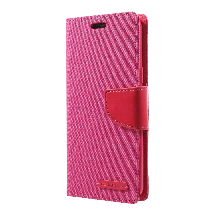 MERCURY GOOSPERY Canvas Diary Stand Leather Wallet Casing for Samsung Galaxy S9 - Rose-2