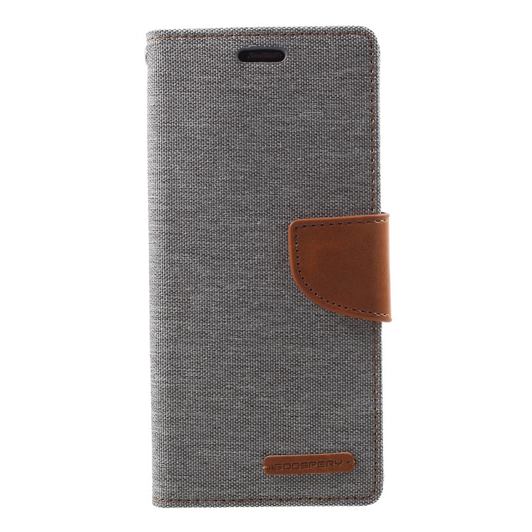 MERCURY GOOSPERY Canvas Diary Stand Leather Wallet Mobile Phone Cover for Samsung Galaxy S9 - Grey-1