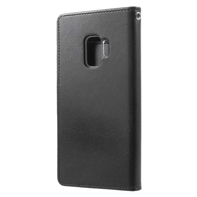 MERCURY GOOSPERY Rich Diary Leather Wallet Cover for Samsung Galaxy S9 - Black-3