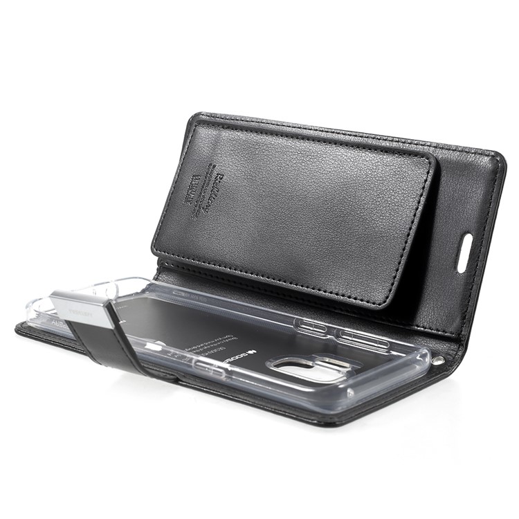 MERCURY GOOSPERY Rich Diary Leather Wallet Cover for Samsung Galaxy S9 - Black-6