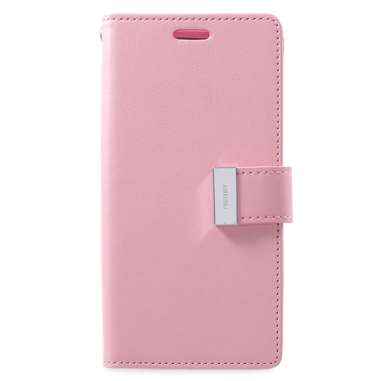 MERCURY GOOSPERY Rich Diary Leather Wallet Shell for Samsung Galaxy S9 G960 - Pink-1