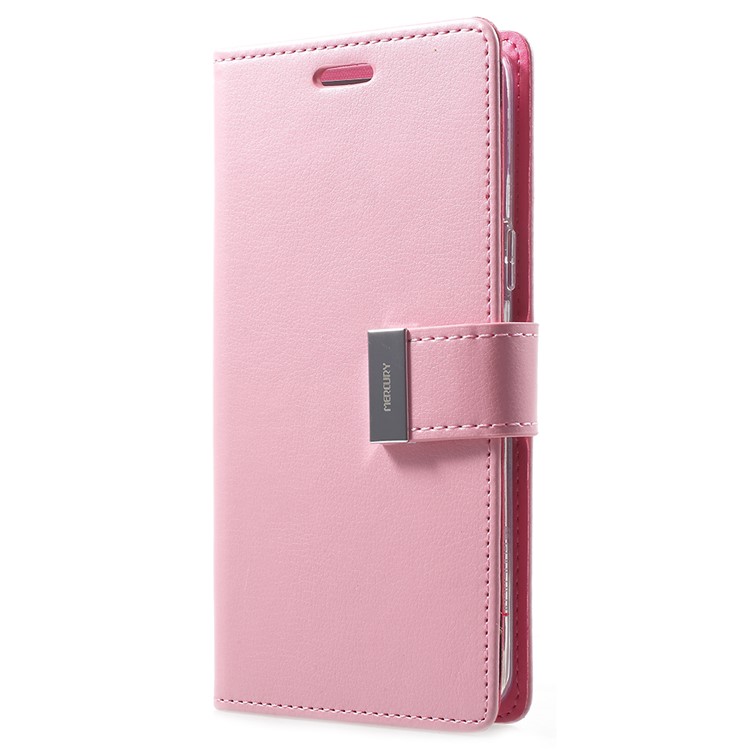 MERCURY GOOSPERY Rich Diary Leather Wallet Shell for Samsung Galaxy S9 G960 - Pink-2