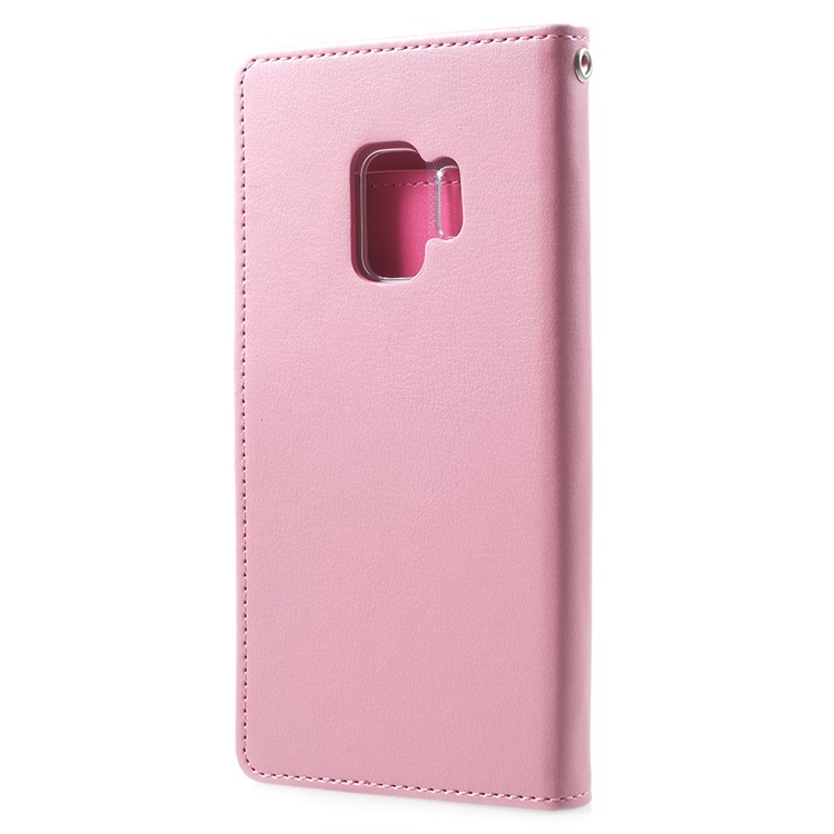 MERCURY GOOSPERY Rich Diary Leather Wallet Shell for Samsung Galaxy S9 G960 - Pink-3