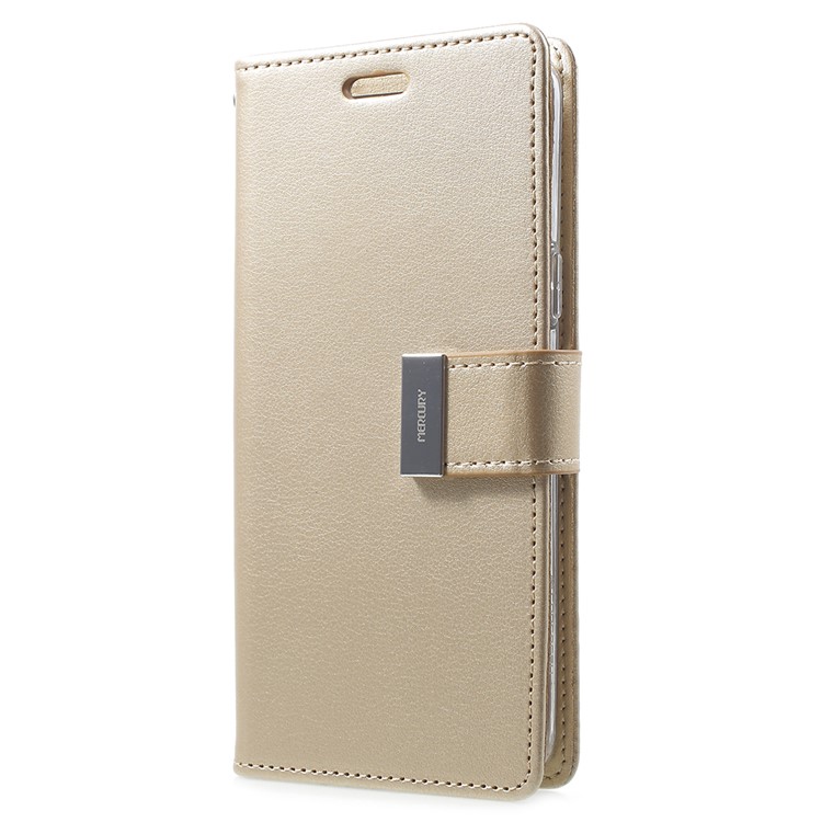 MERCURY GOOSPERY Rich Diary Leather Wallet Phone Case for Samsung Galaxy S9 - Gold-2