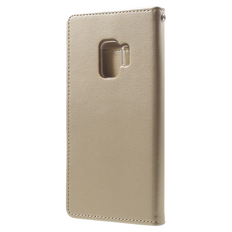 MERCURY GOOSPERY Rich Diary Leather Wallet Phone Case for Samsung Galaxy S9 - Gold-3