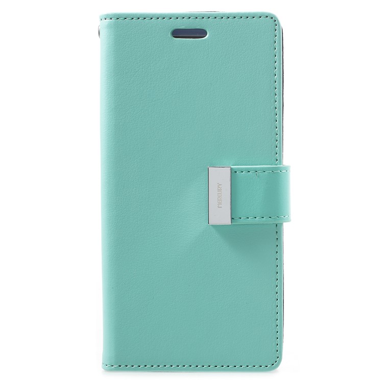 MERCURY GOOSPERY Rich Diary Flip Leather Mobile Cover for Samsung Galaxy S9 G960 - Cyan-1
