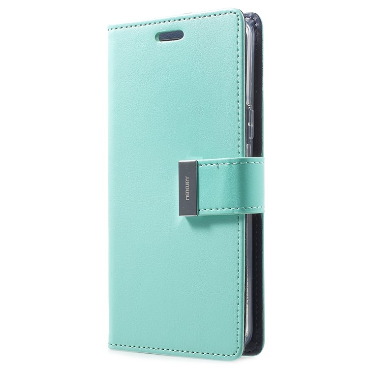 MERCURY GOOSPERY Rich Diary Flip Leather Mobile Cover for Samsung Galaxy S9 G960 - Cyan-2