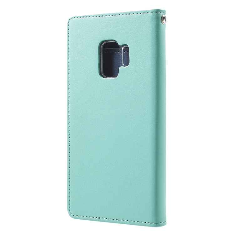 MERCURY GOOSPERY Rich Diary Flip Leather Mobile Cover for Samsung Galaxy S9 G960 - Cyan-3