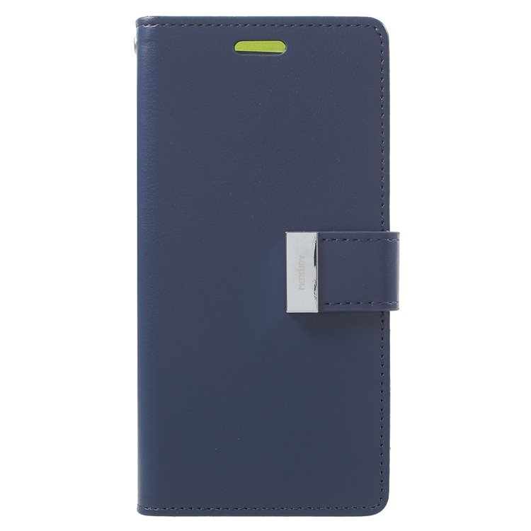 MERCURY GOOSPERY Rich Diary Leather Wallet Mobile Case for Samsung Galaxy S9 G960 - Dark Blue-1