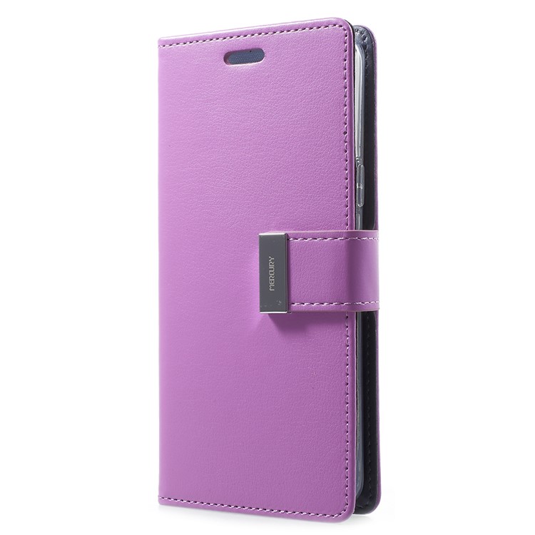 MERCURY GOOSPERY Rich Diary Leather Wallet Shell Cover for Samsung Galaxy S9 G960 - Purple-2