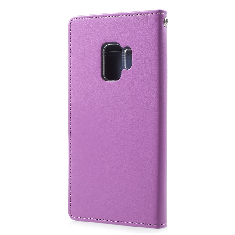 MERCURY GOOSPERY Rich Diary Leather Wallet Shell Cover for Samsung Galaxy S9 G960 - Purple-3