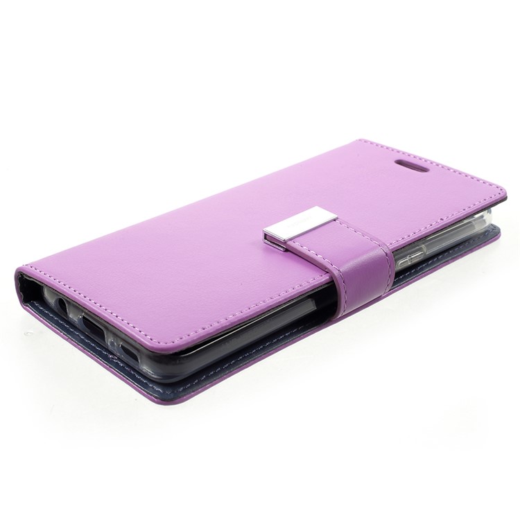 MERCURY GOOSPERY Rich Diary Leather Wallet Shell Cover for Samsung Galaxy S9 G960 - Purple-4