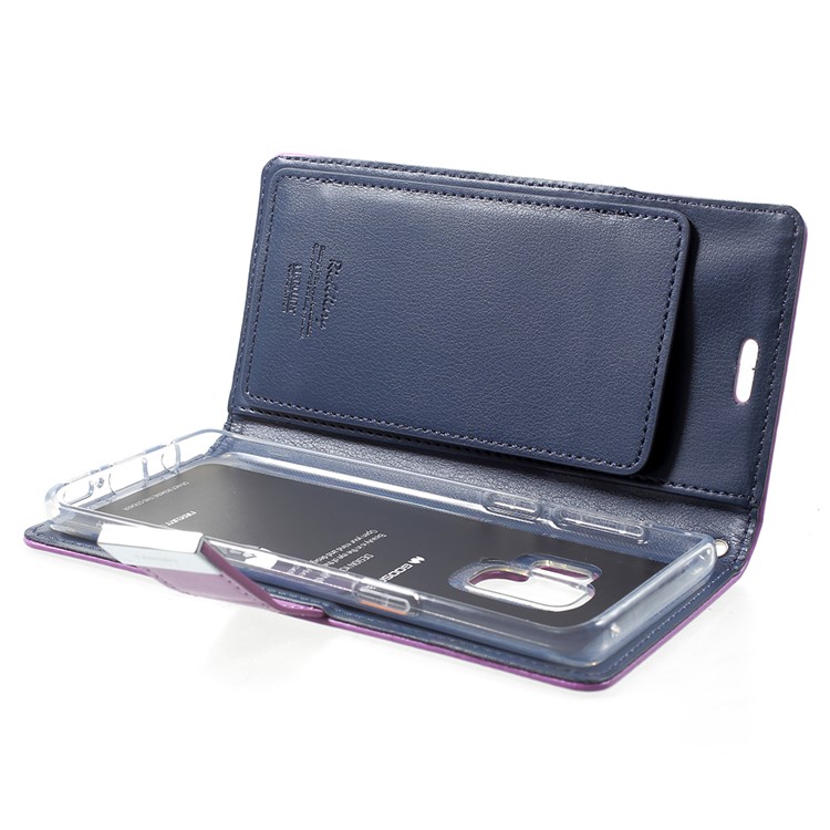 MERCURY GOOSPERY Rich Diary Leather Wallet Shell Cover for Samsung Galaxy S9 G960 - Purple-5