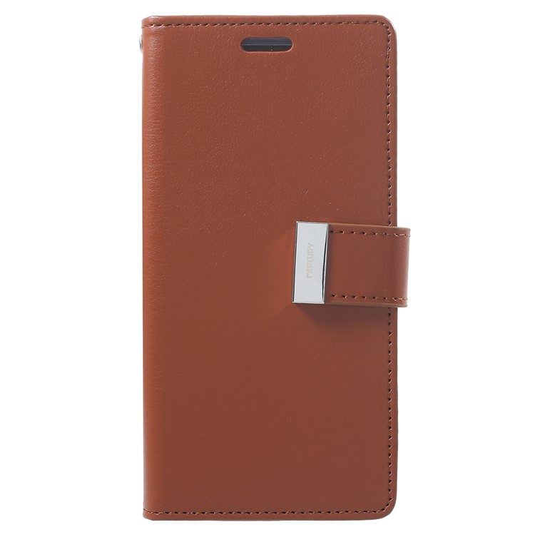 MERCURY GOOSPERY Rich Diary Leather Wallet Case Accessory for Samsung Galaxy S9 - Brown-1