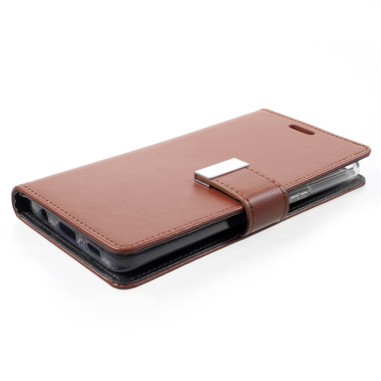 MERCURY GOOSPERY Rich Diary Leather Wallet Case Accessory for Samsung Galaxy S9 - Brown-4