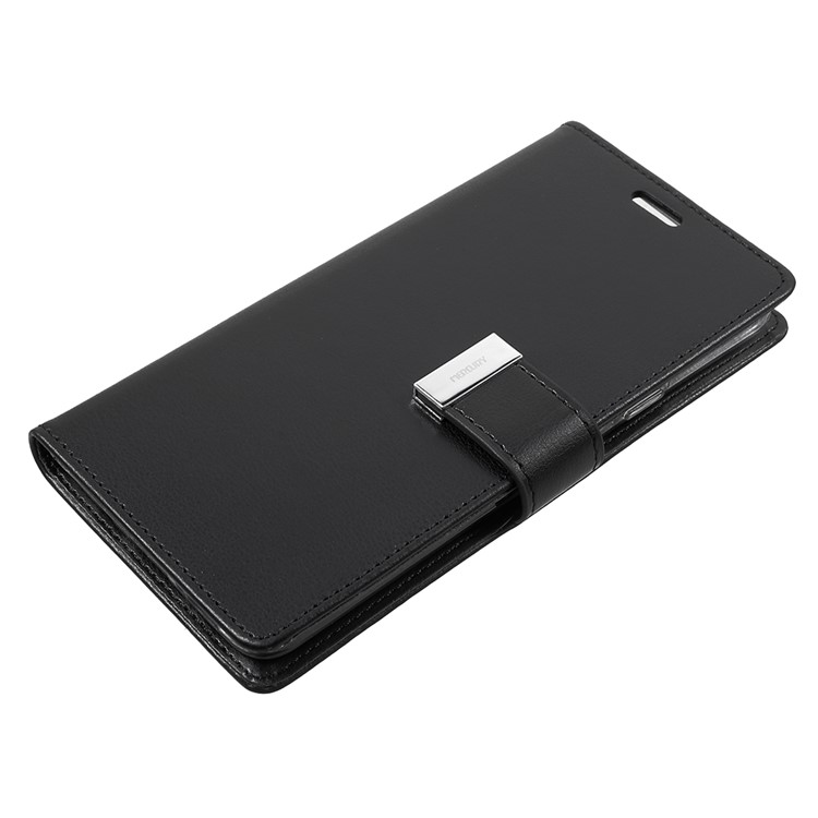 MERCURY GOOSPERY Rich Diary Leather Wallet Case for Samsung Galaxy S9+ - Black-4