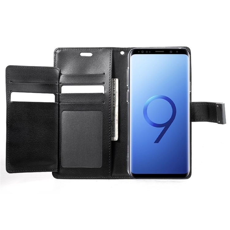 MERCURY GOOSPERY Rich Diary Leather Wallet Case for Samsung Galaxy S9+ - Black-5