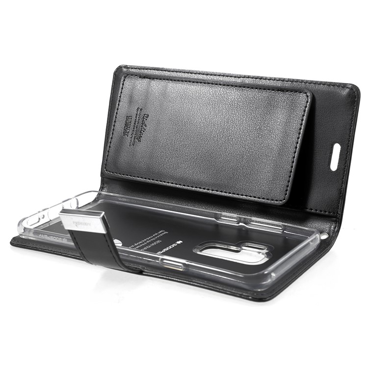 MERCURY GOOSPERY Rich Diary Leather Wallet Case for Samsung Galaxy S9+ - Black-6
