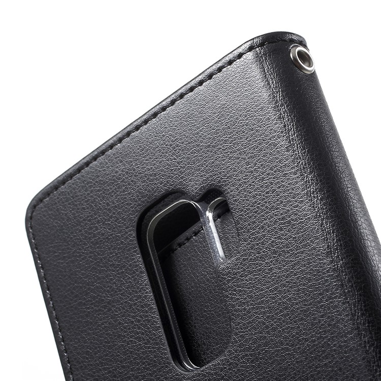 MERCURY GOOSPERY Rich Diary Leather Wallet Case for Samsung Galaxy S9+ - Black-9