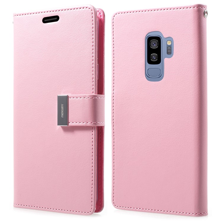 MERCURY GOOSPERY Rich Diary Leather Wallet Protection Casing for Samsung Galaxy S9 Plus G965 - Pink-1