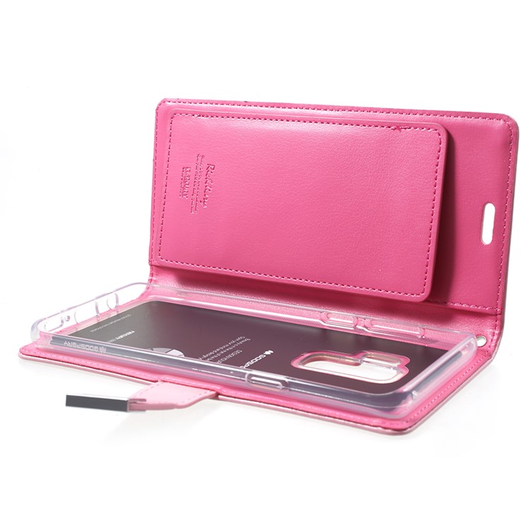 MERCURY GOOSPERY Rich Diary Leather Wallet Protection Casing for Samsung Galaxy S9 Plus G965 - Pink-5