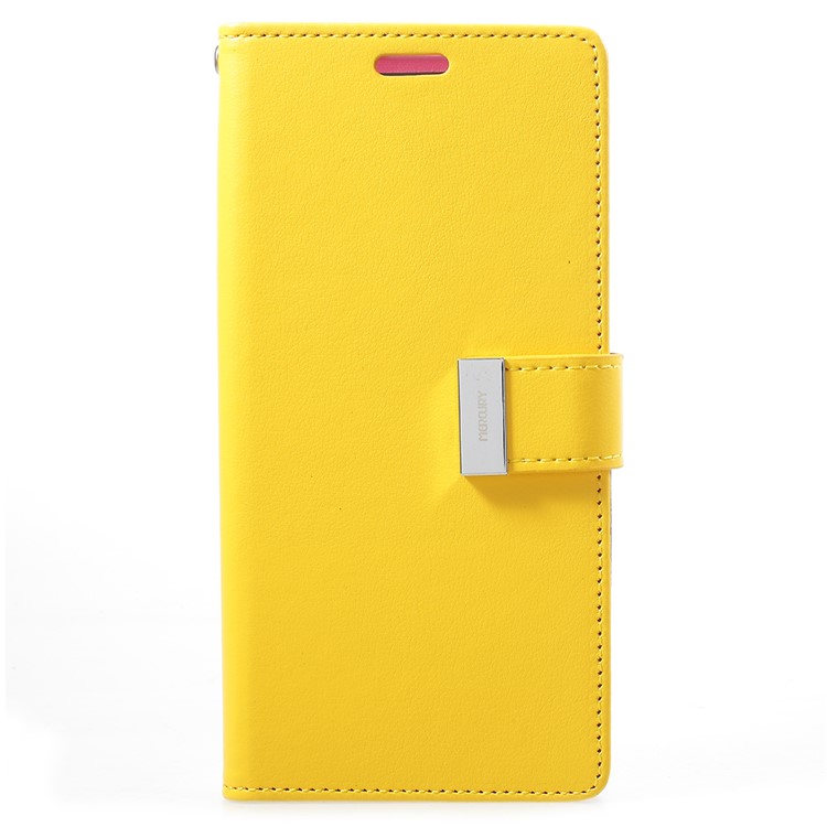 MERCURY GOOSPERY Rich Diary for Samsung Galaxy S9 Plus Leather Wallet Cover Phone Flip Case - Yellow-2