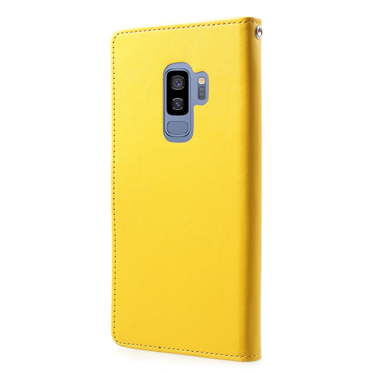 MERCURY GOOSPERY Rich Diary for Samsung Galaxy S9 Plus Leather Wallet Cover Phone Flip Case - Yellow-3