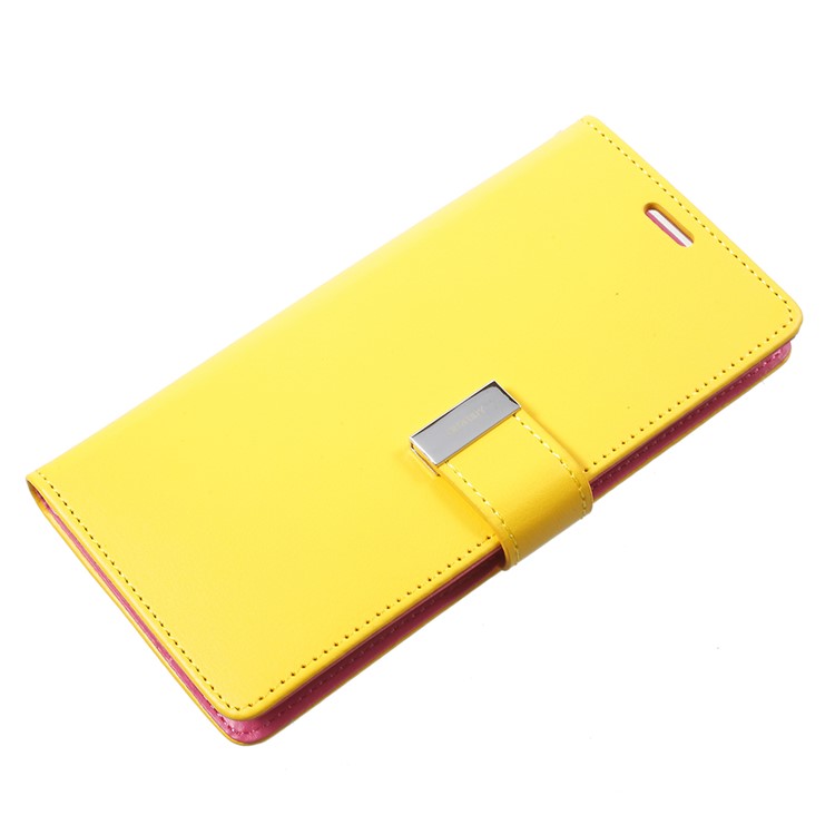 MERCURY GOOSPERY Rich Diary for Samsung Galaxy S9 Plus Leather Wallet Cover Phone Flip Case - Yellow-4