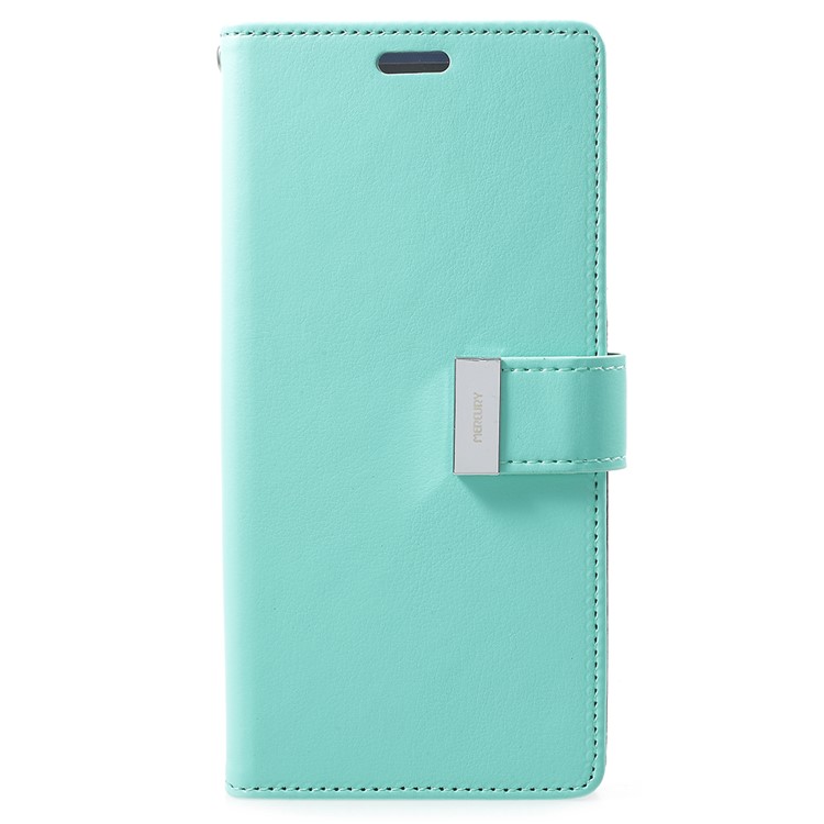 MERCURY GOOSPERY Rich Diary for Samsung Galaxy S9 Plus Leather Wallet Accessory Case - Cyan-2