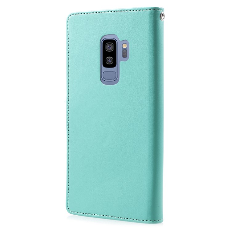 MERCURY GOOSPERY Rich Diary for Samsung Galaxy S9 Plus Leather Wallet Accessory Case - Cyan-3
