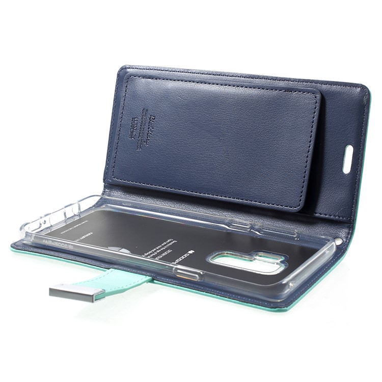 MERCURY GOOSPERY Rich Diary for Samsung Galaxy S9 Plus Leather Wallet Accessory Case - Cyan-5