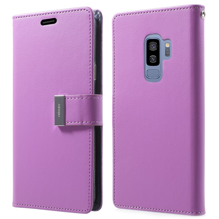 MERCURY GOOSPERY Rich Diary Leather Wallet Protection Cellphone Case for Samsung Galaxy S9 Plus - Purple-1