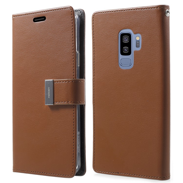 MERCURY GOOSPERY Rich Diary Leather Flip Case for Samsung Galaxy S9 Plus G965 - Brown-1