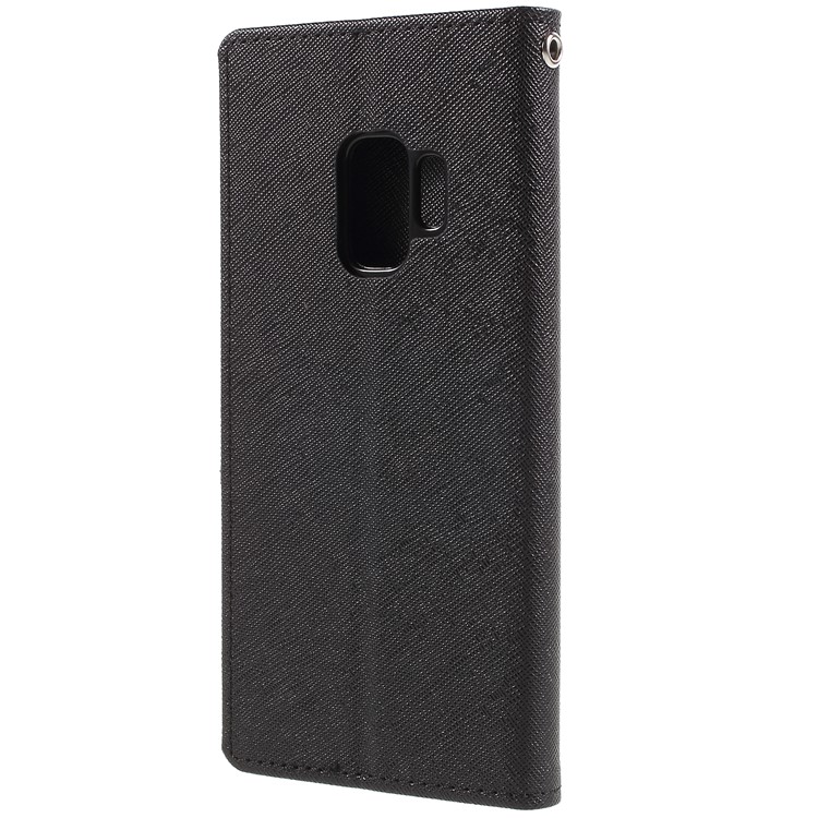 MERCURY GOOSPERY Fancy Diary Wallet Leather Mobile Case for Samsung Galaxy S9 - Black-3