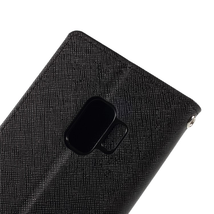 MERCURY GOOSPERY Fancy Diary Wallet Leather Mobile Case for Samsung Galaxy S9 - Black-6