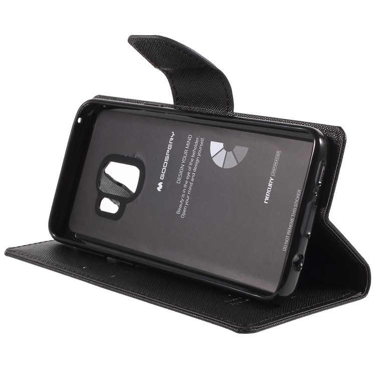 MERCURY GOOSPERY Fancy Diary Wallet Leather Mobile Case for Samsung Galaxy S9 - Black-7